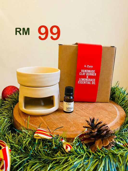 Clay Oil Burner + Lemongrass EO